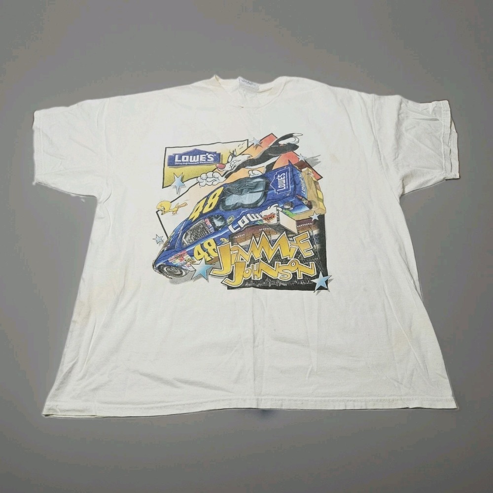 Chase Authentics Jimmie Johnson Nascar Looney Tunes Full Graphic T-shirt Size XL